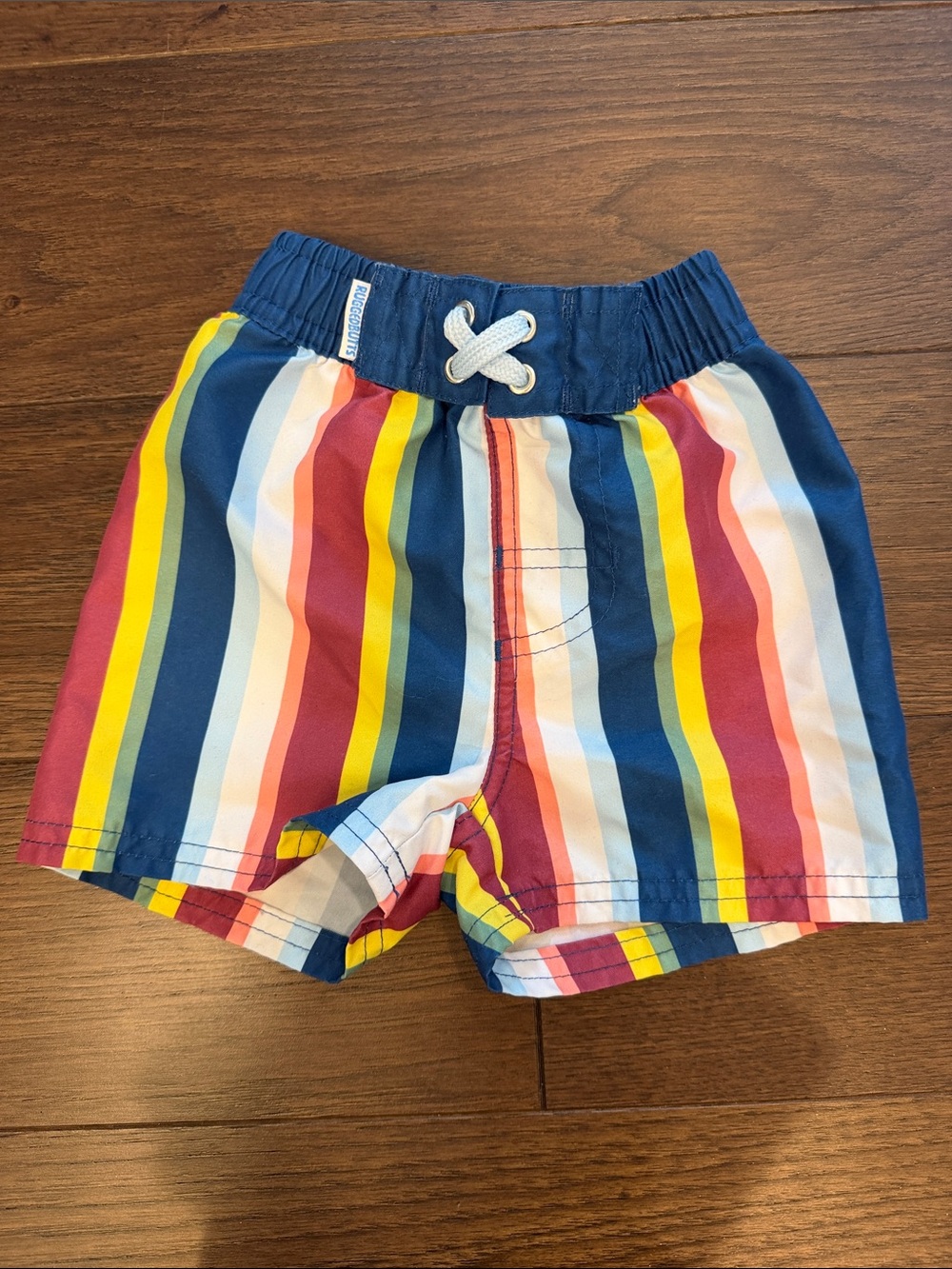 RuggedButts Baby Boy Multi-Color Stripe Swim Trunks 6-12 Months - C52-021